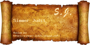 Simmer Judit névjegykártya